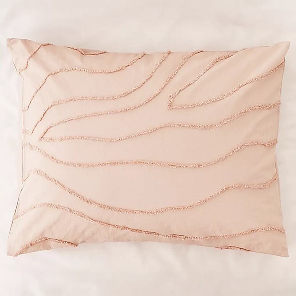 Urban Outfitters Margot Tufted Floral Pillow Sham - Peach